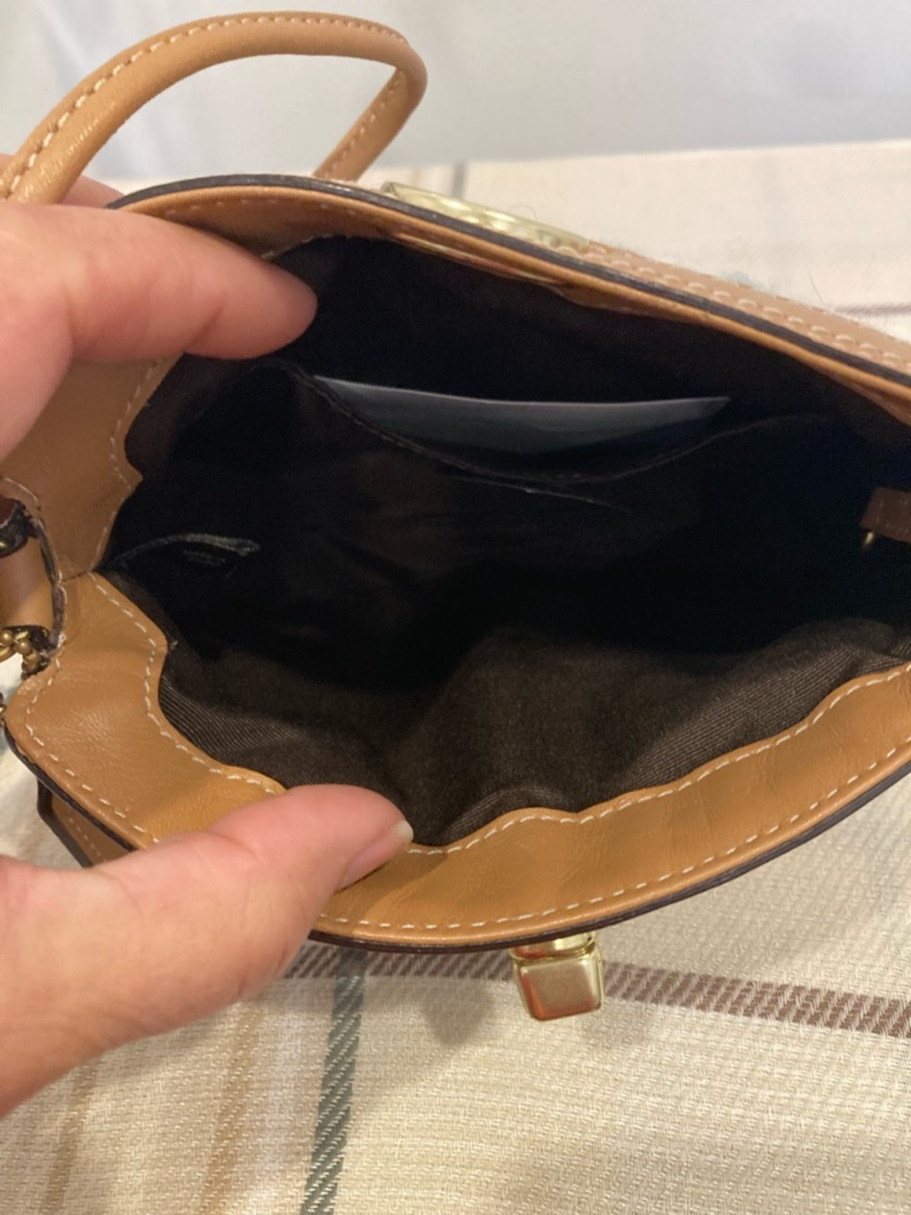 Coach Hampton Plaid Wool Tattersall Wristlet Clutch Wallet - Picture 6 of 11